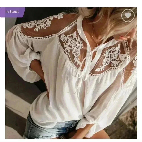 Ivory lace blouse - Picture 2 of 9